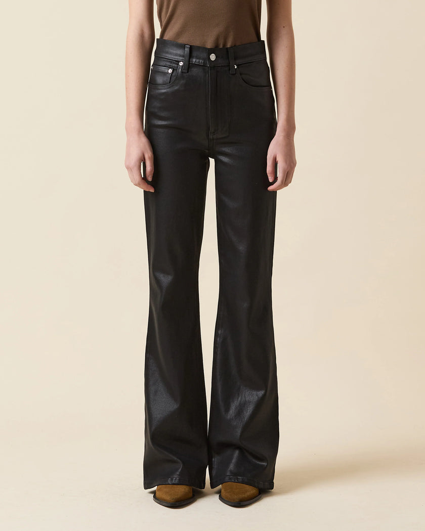 Gigi Skinny Flare Denim- Black Coated