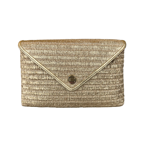 Bella Clutch- Gold Raffia