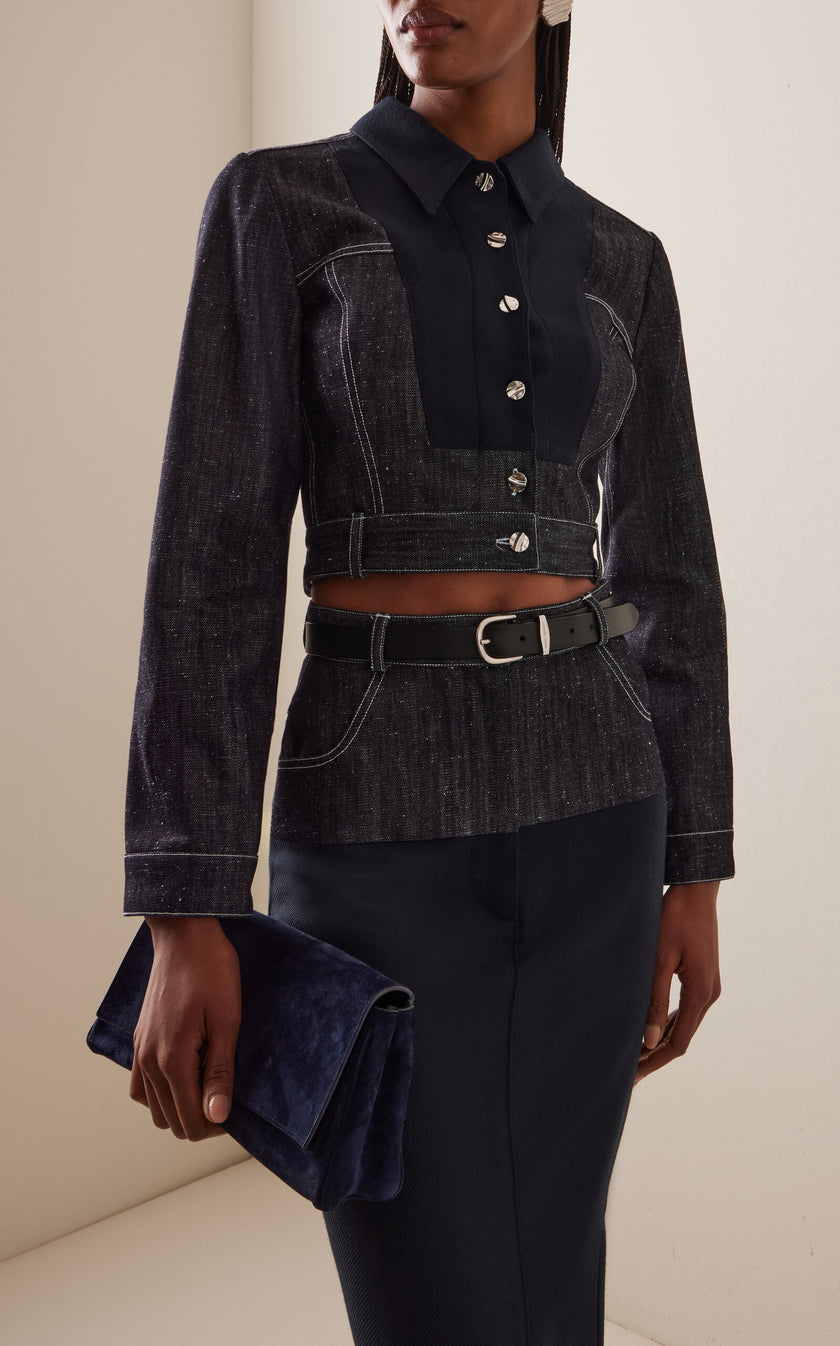 Seamed Bib Denim Jean Jacket