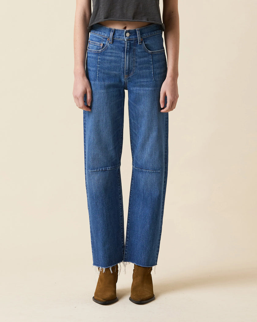 Pixie Ankle Fray Mid Rise Denim- Bohemian Blue