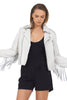 Tina Fringe Leather Jacket- White