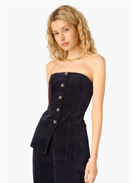 Iman Corduroy Strapless Top