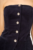 Iman Corduroy Strapless Top