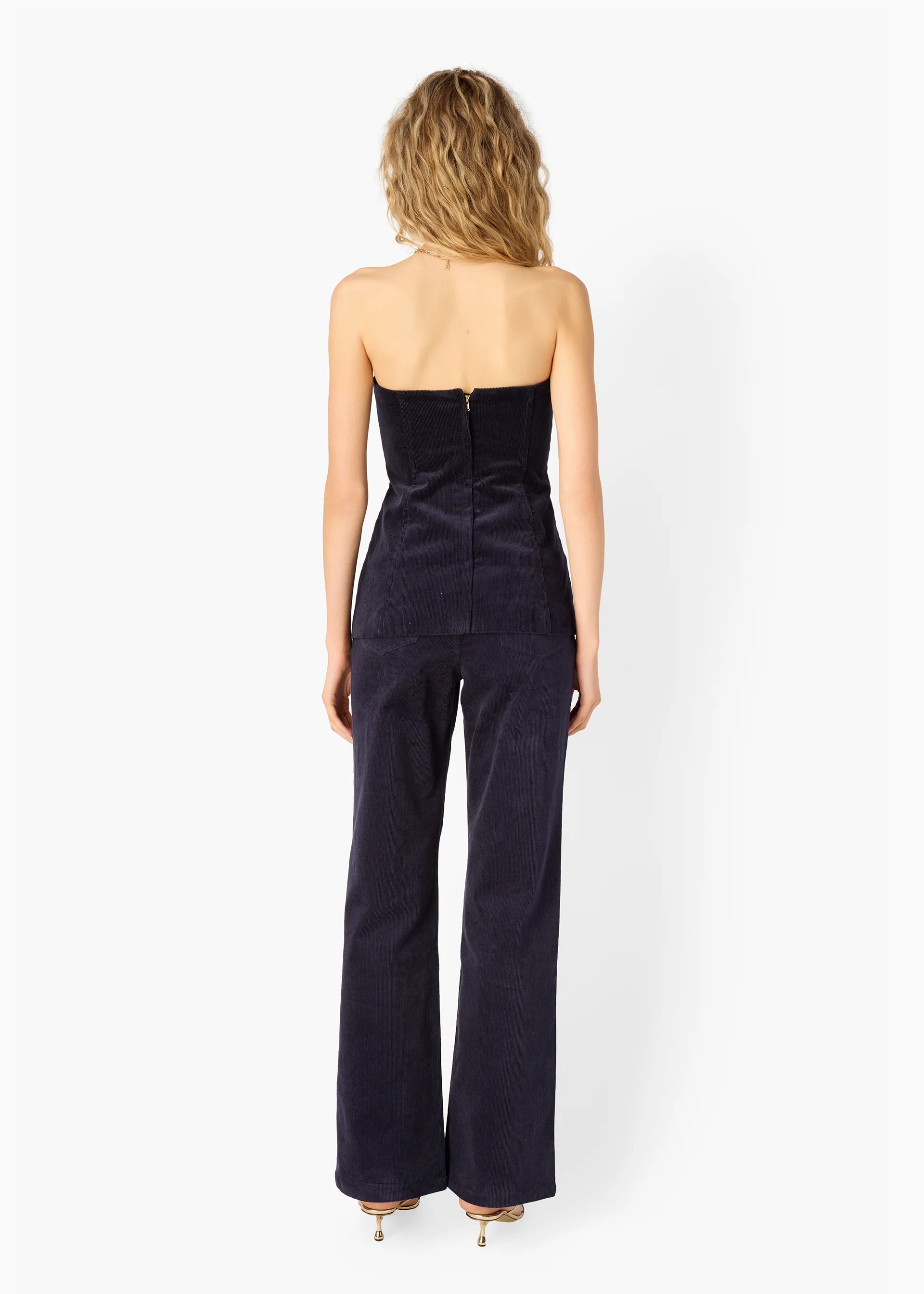 Iman Corduroy Strapless Top