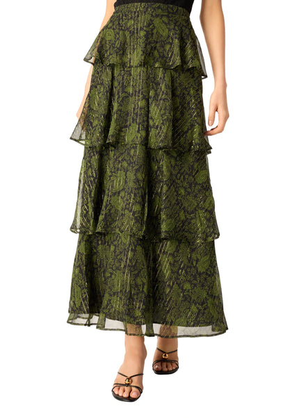Gaia Metallic Chiffon Skirt