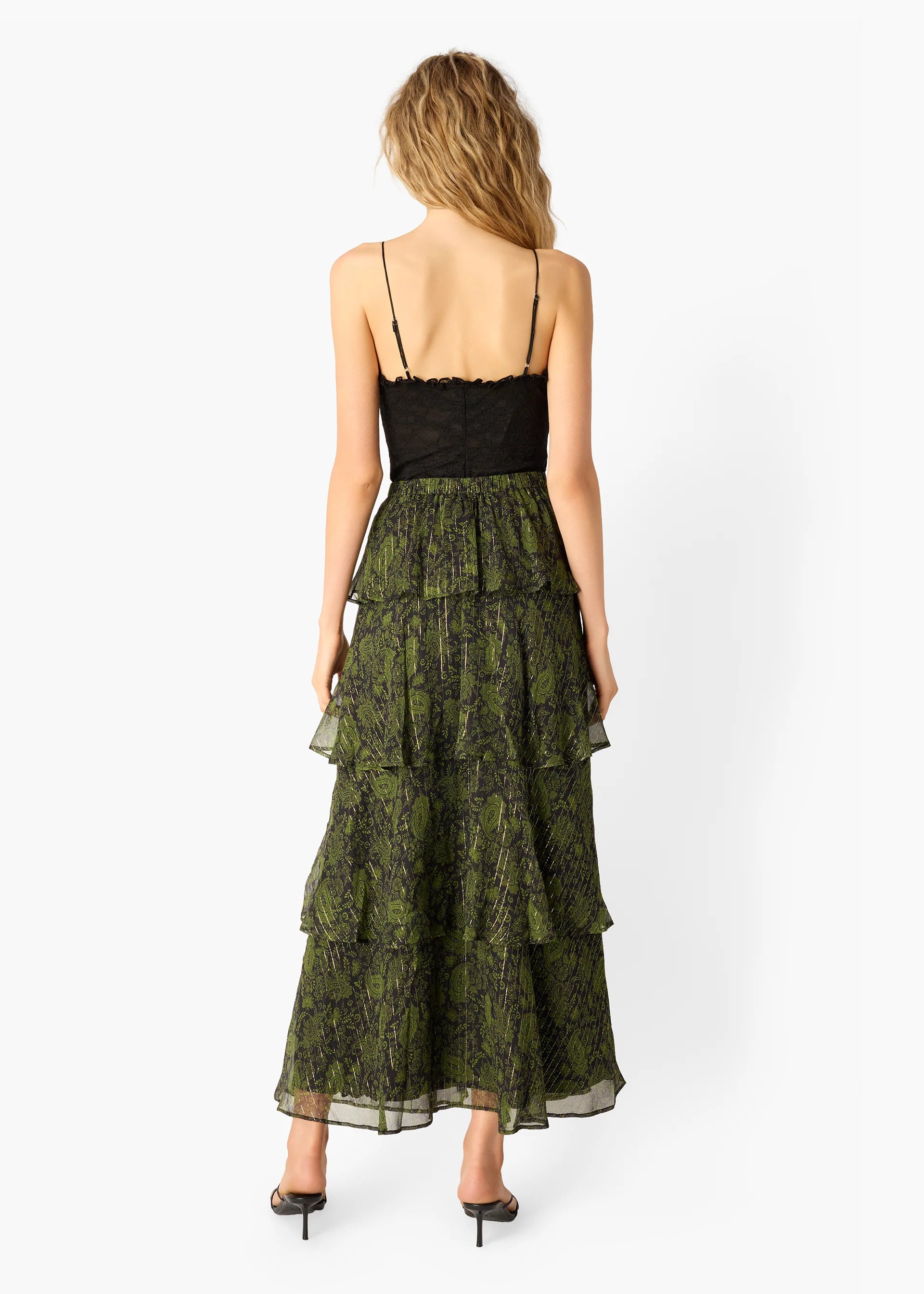 Gaia Metallic Chiffon Skirt