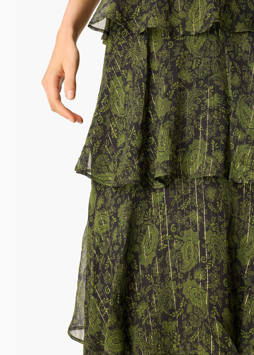 Gaia Metallic Chiffon Skirt