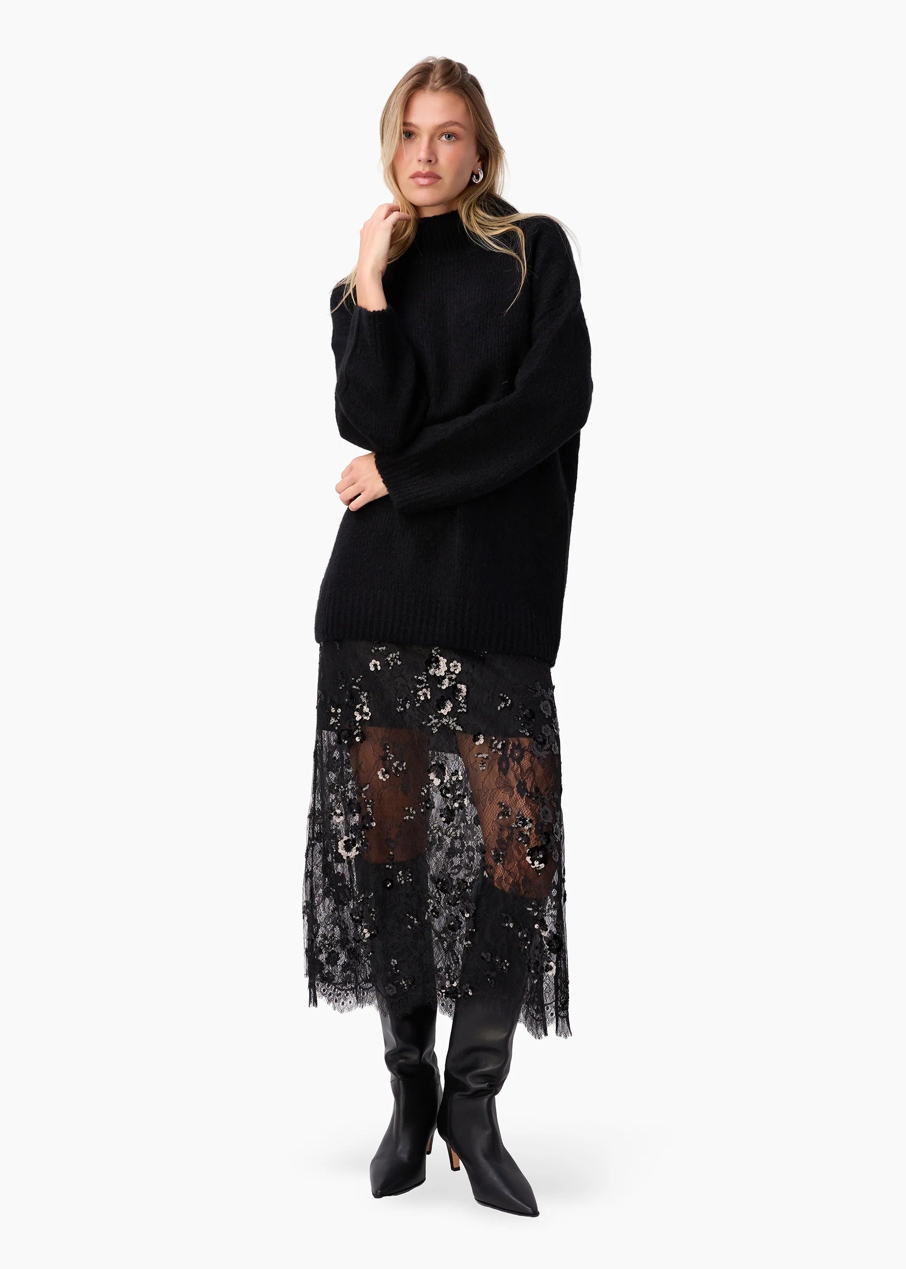 Aylin Sequin Lace Skirt