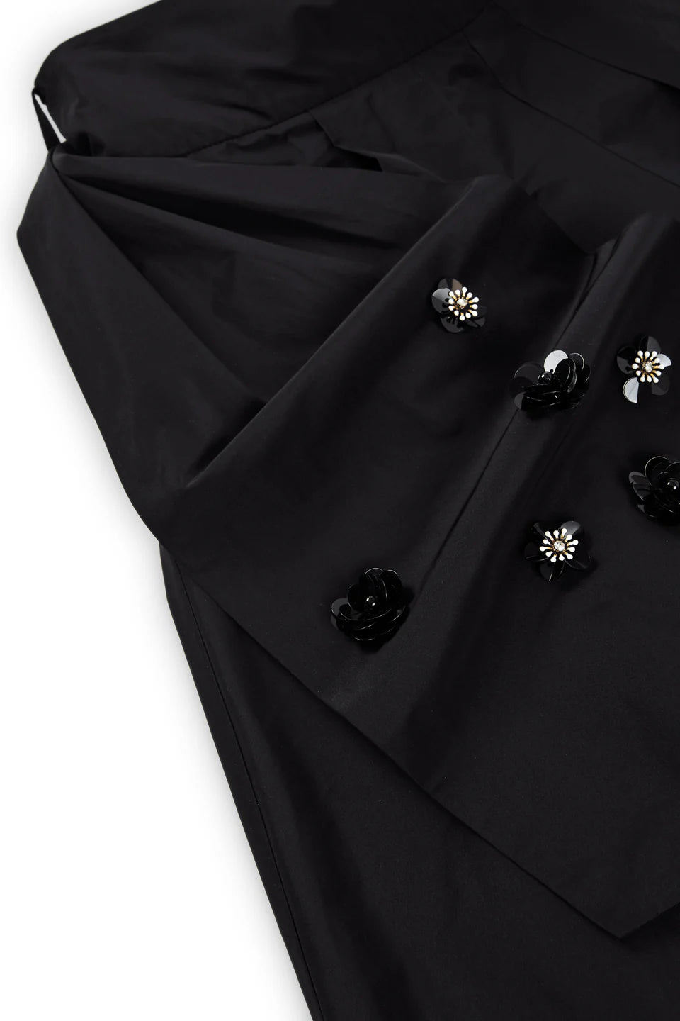 Taffeta Pants Skirt with Bow and Floral Sequins