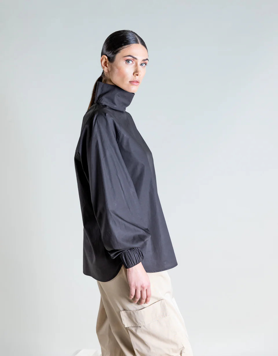Black Poplin Blouse