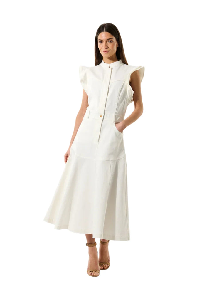Devanti Denim Dress- White