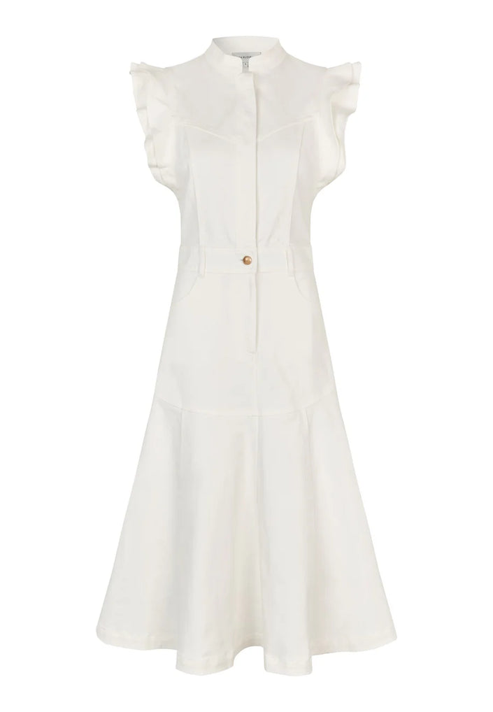Devanti Denim Dress- White