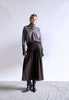 Brown Pleated Midi Skirt