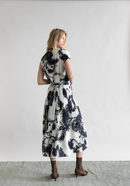 Whispering Lines Silk Dress
