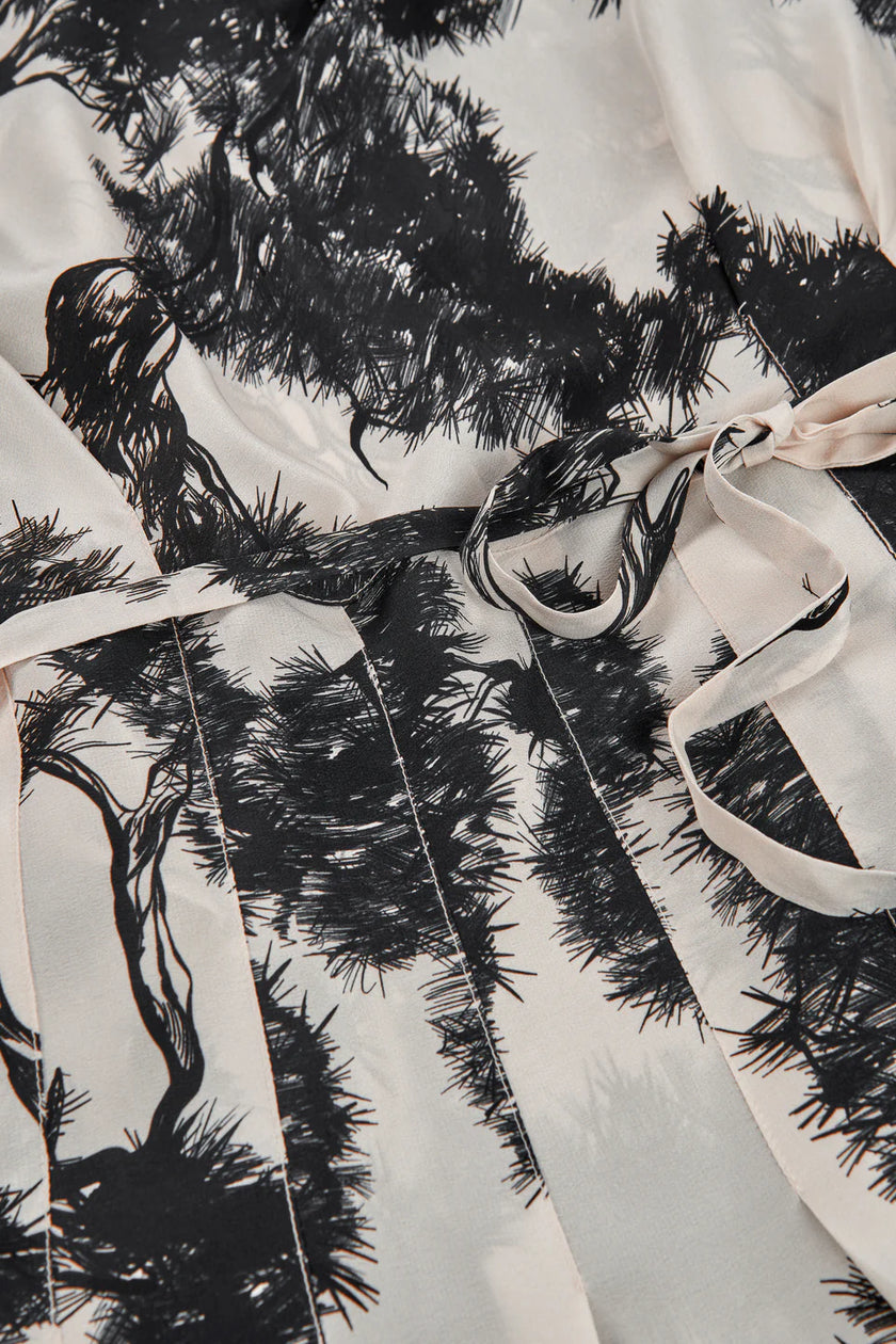 Whispering Lines Silk Dress