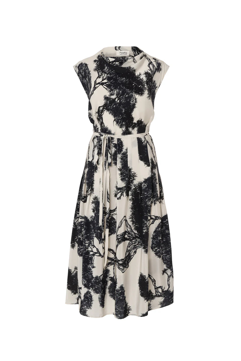 Whispering Lines Silk Dress