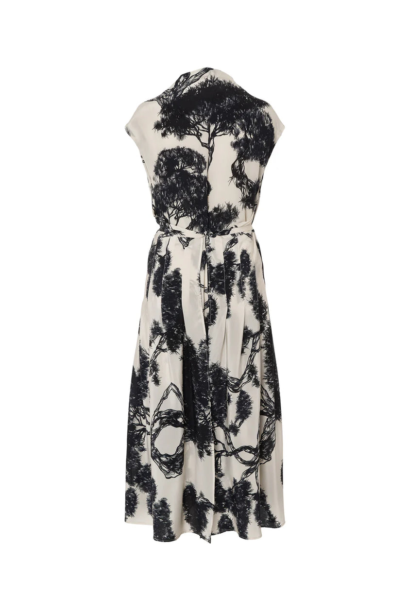 Whispering Lines Silk Dress