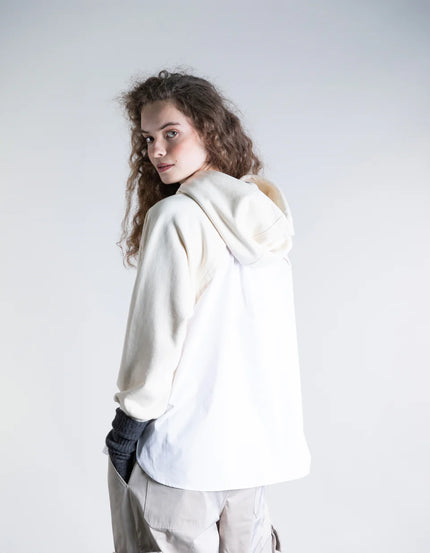 Cropped Hoodie with Shirt Hem