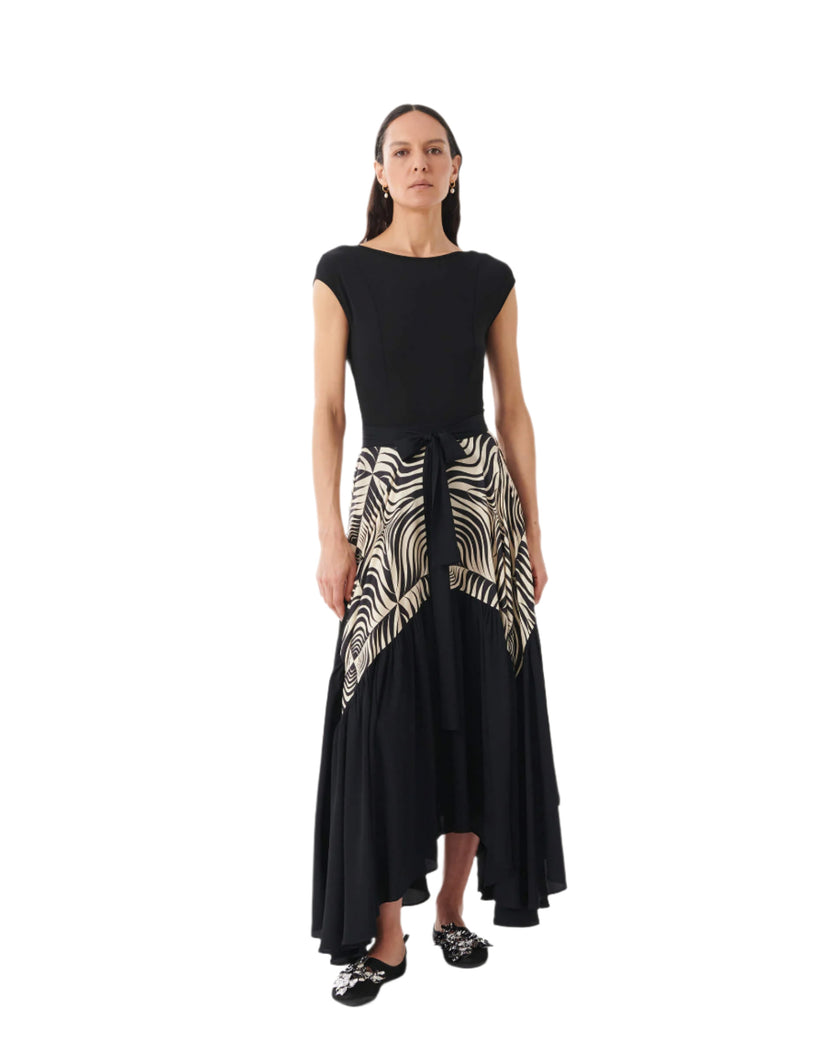 Abstract Midi Skirt