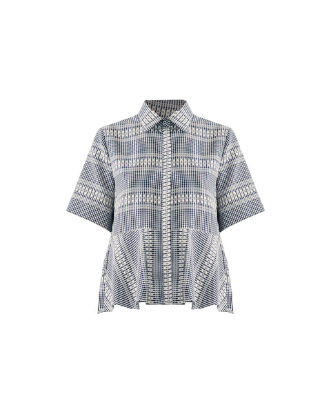 Geometric Print Cotton Shirt