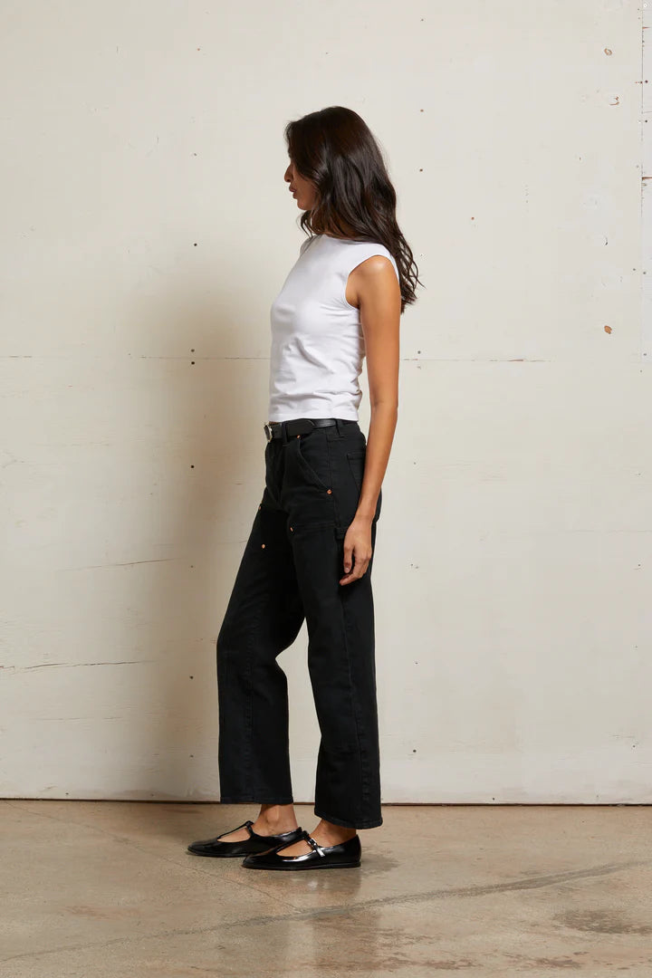 Elanor Muscle Jersey Tee- White