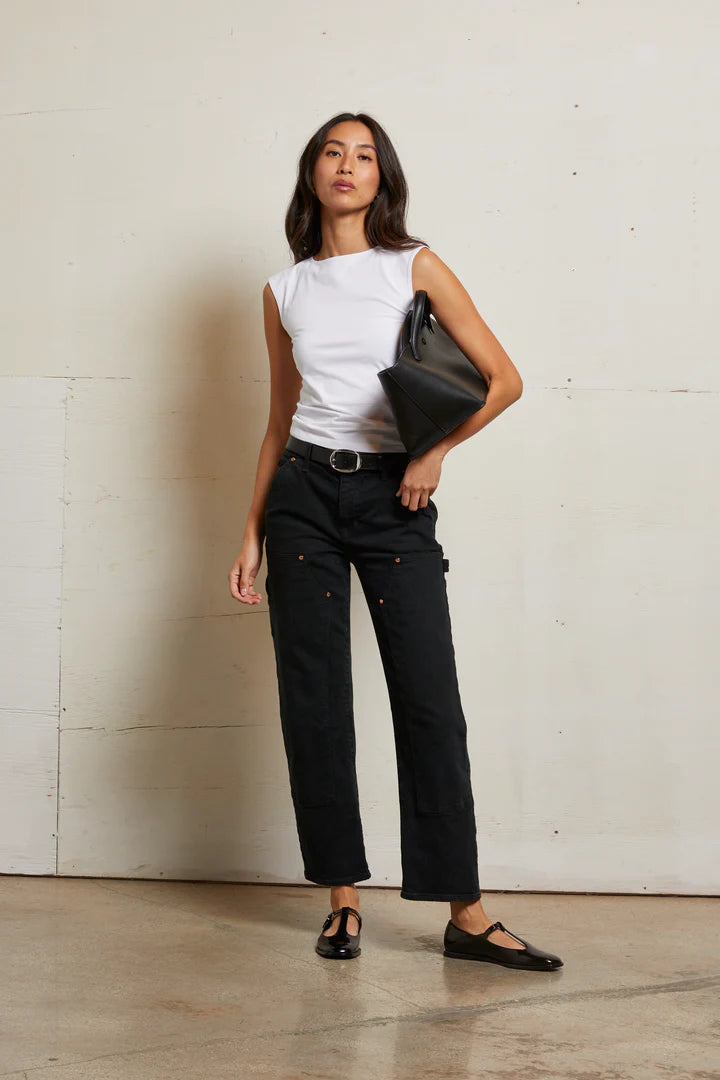 Elanor Muscle Jersey Tee- White