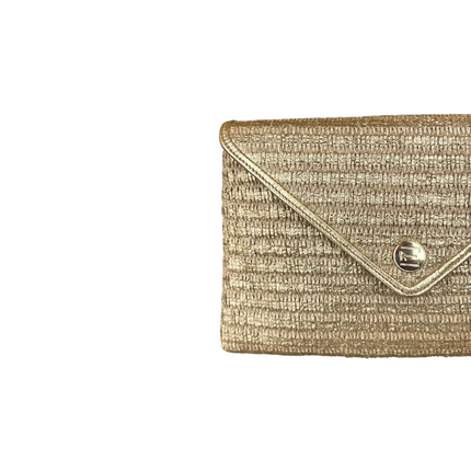 Bella Clutch- Gold Raffia