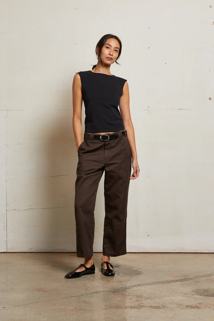 Elanor Muscle Jersey Tee- Black