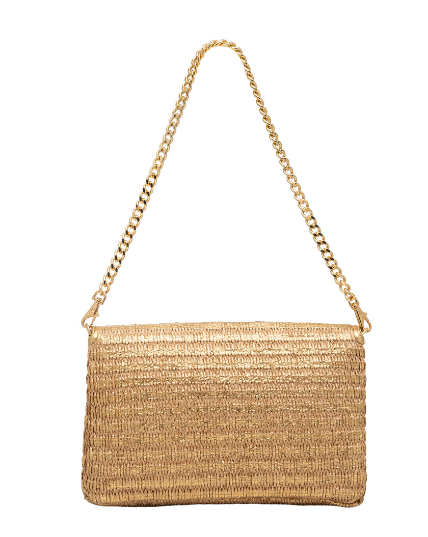 Elaine Turner- Bella Clutch- Gold Raffia - Edit by Elaine Turner