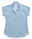 The Cap Sleeve League Blouse- Sea Glass Stripe