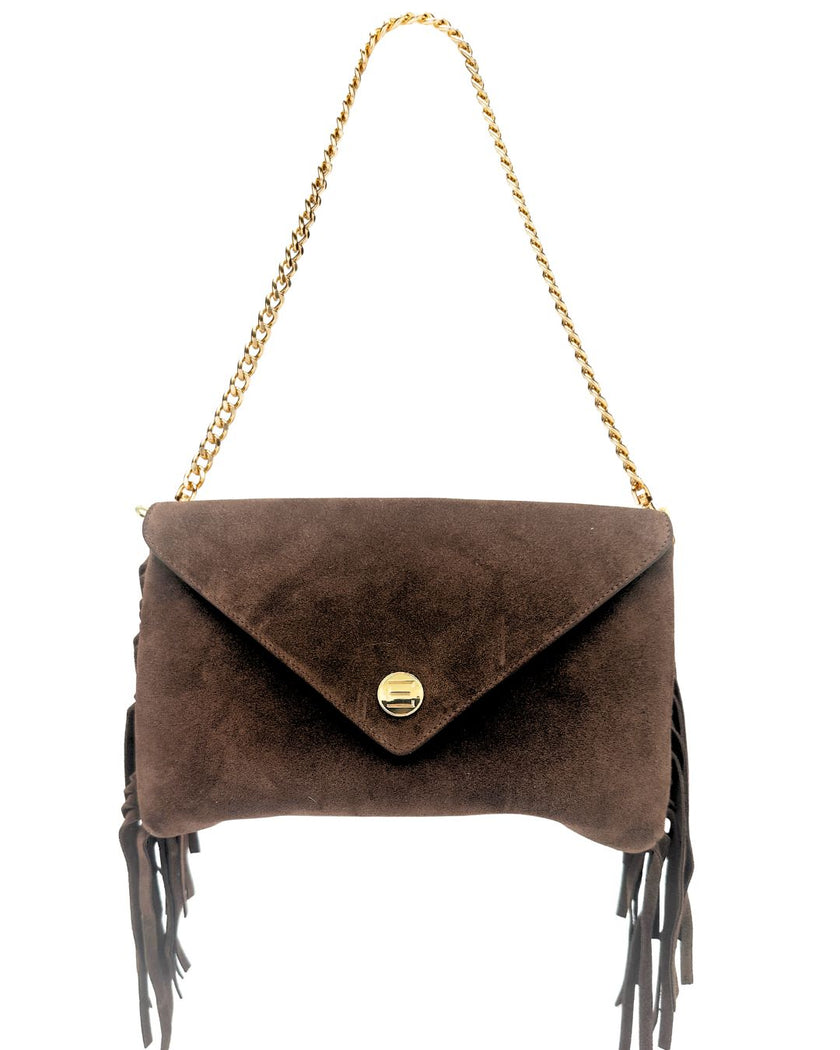 Bella Clutch- Fringe Suede
