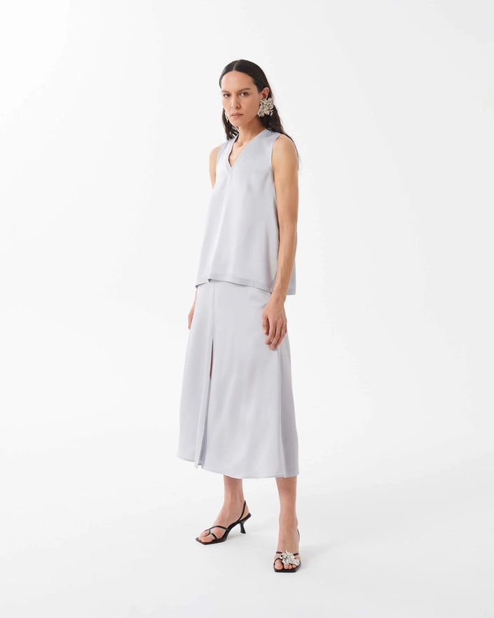 Satin Flared Skirt
