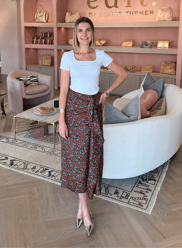 Glavia Midi Silk Skirt