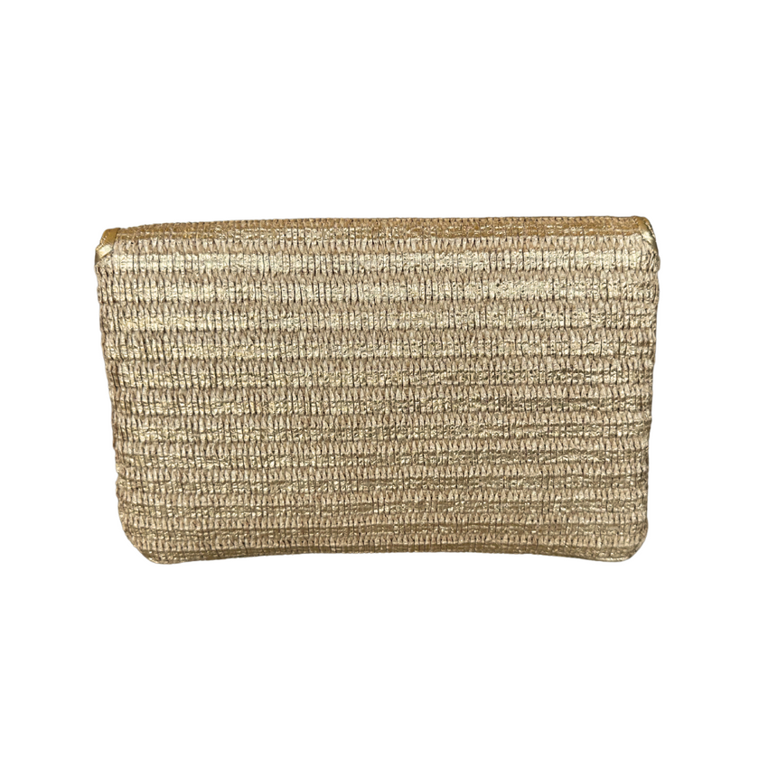 Bella Clutch- Gold Raffia