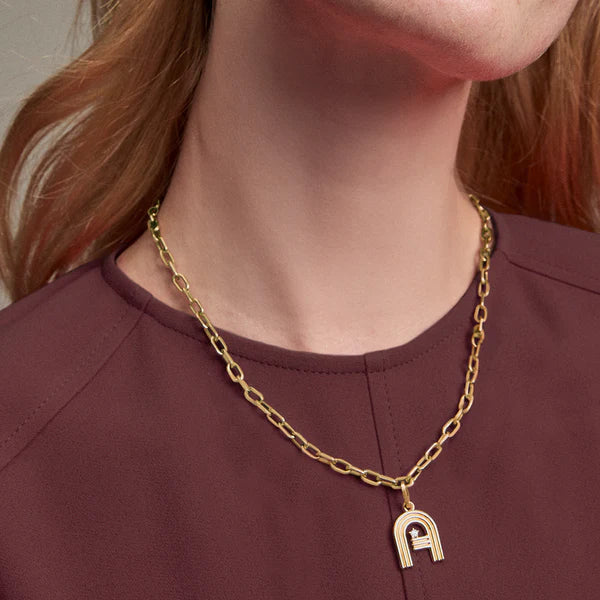 Groovy Diamond Initial Hinged Charm