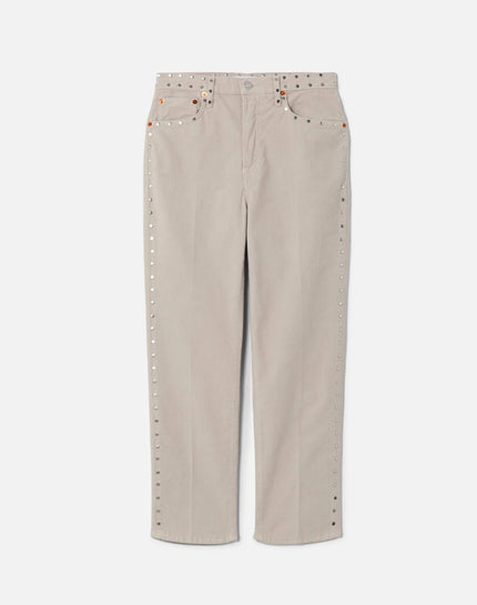 70s Stove Pipe Comfort Stretch Corduroy- Vintage Pearl Stud