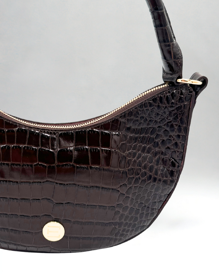 Sawyer Shoulder Bag- Chocolate Croc