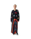 Long Pleated Print Skirt