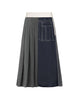 Tailored Faux Leather Pleated Skirt