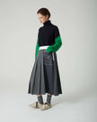 Tailored Faux Leather Pleated Skirt