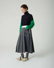 Tailored Faux Leather Pleated Skirt