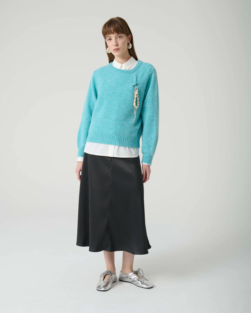 Pleated Eco Leather Skirt