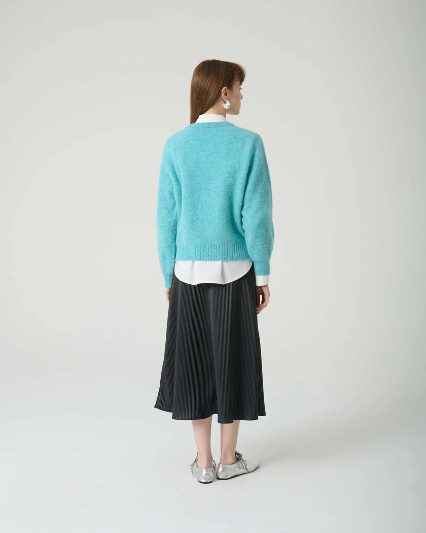 Pleated Eco Leather Skirt