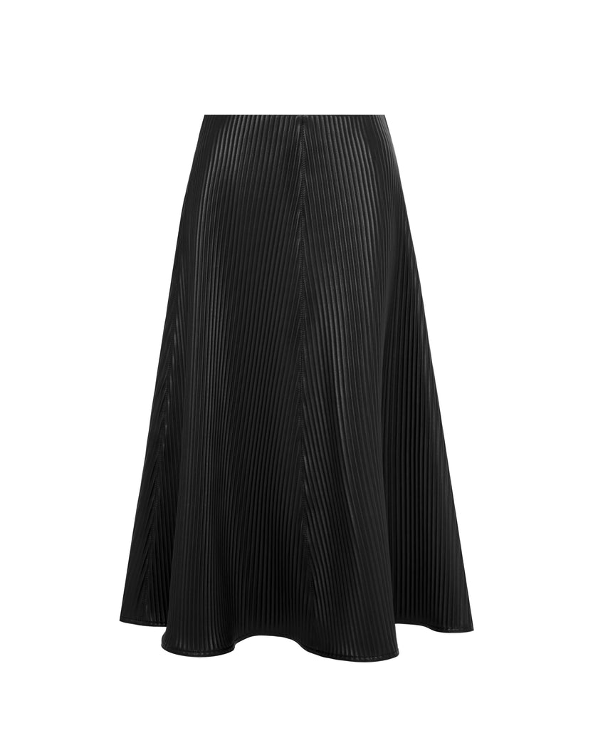 Pleated Eco Leather Skirt
