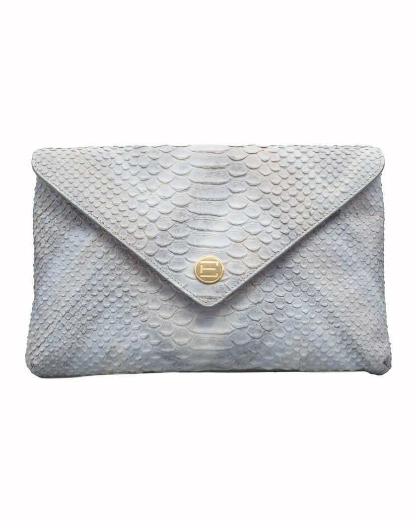 Elaine Turner- Bella Clutch- Opalescent Grey & Chevron Snake - Edit by Elaine Turner