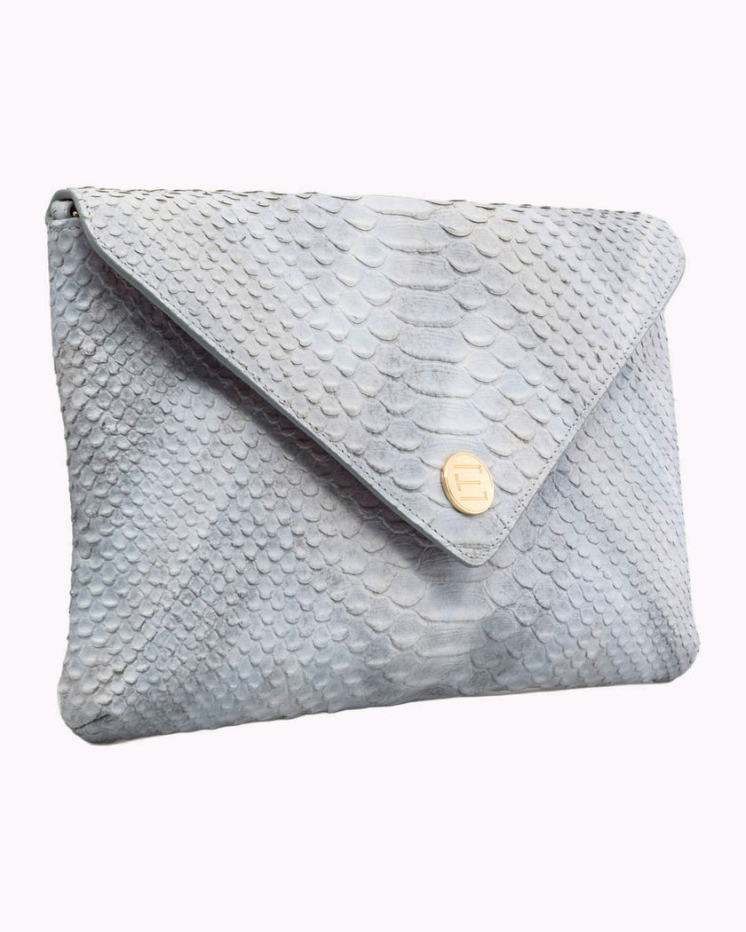 Elaine Turner- Bella Clutch- Opalescent Grey & Chevron Snake - Edit by Elaine Turner