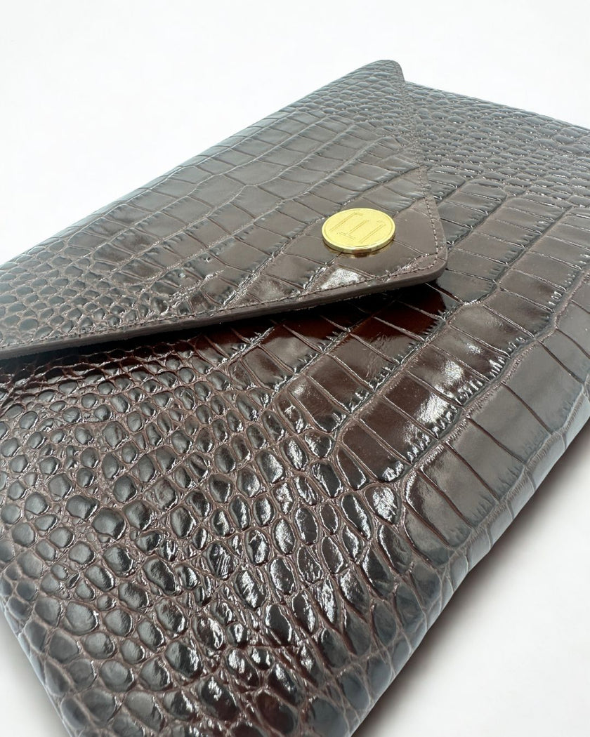 Bella Clutch- Chocolate Croc