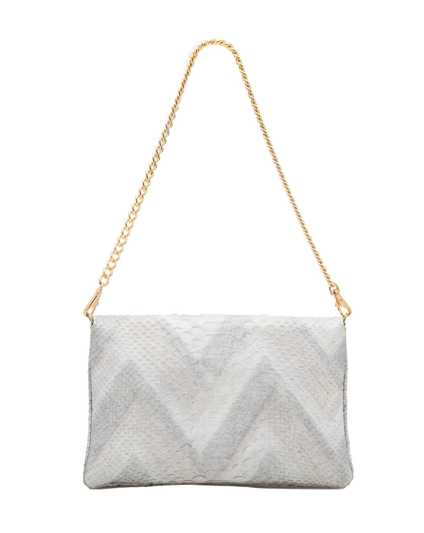 Elaine Turner- Bella Clutch- Opalescent Grey & Chevron Snake - Edit by Elaine Turner
