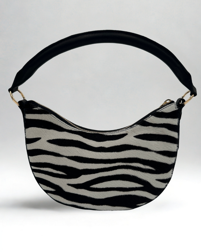 Sawyer Shoulder Bag- Zebra Haircalf