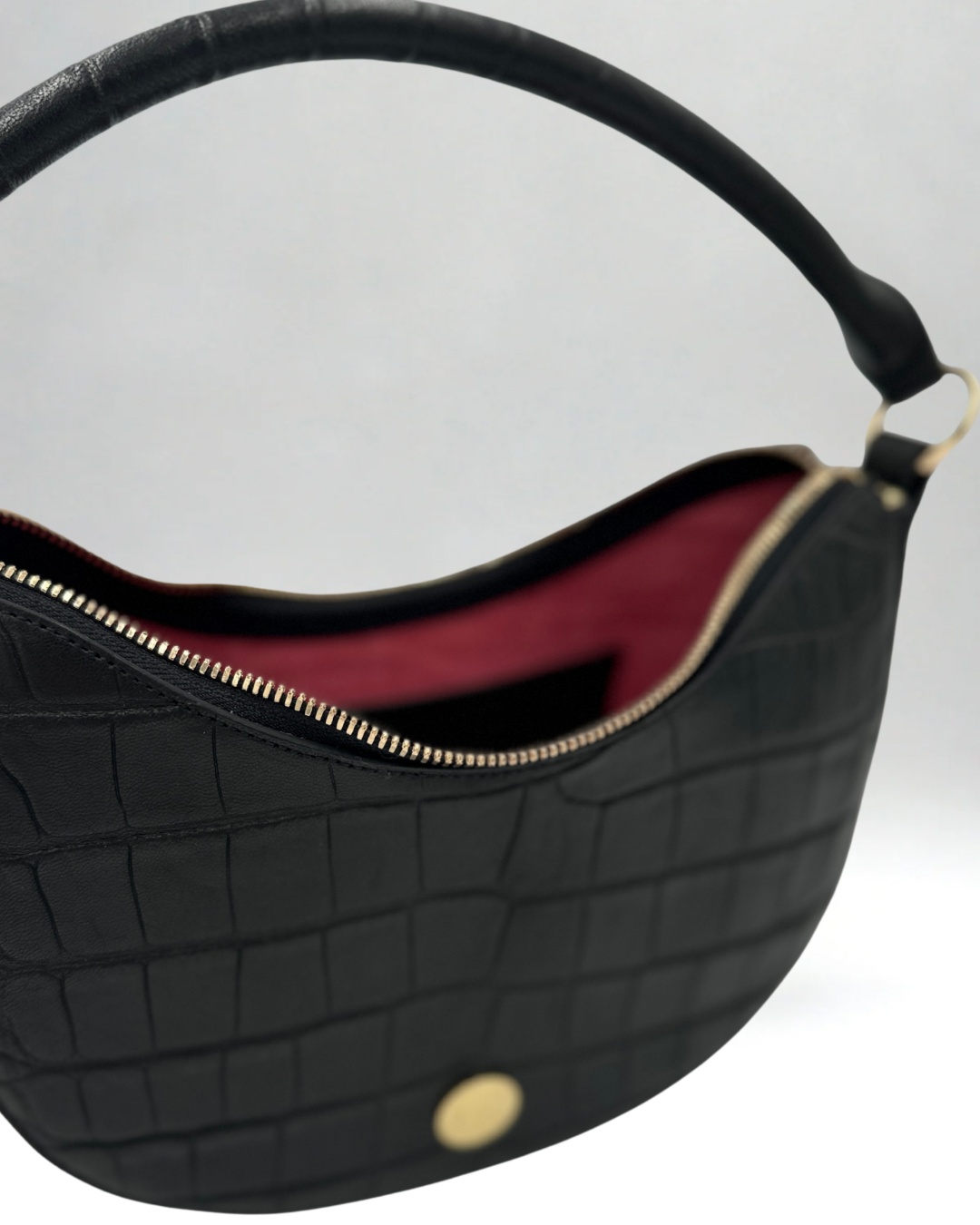 Sawyer Shoulder Bag- Black Croc